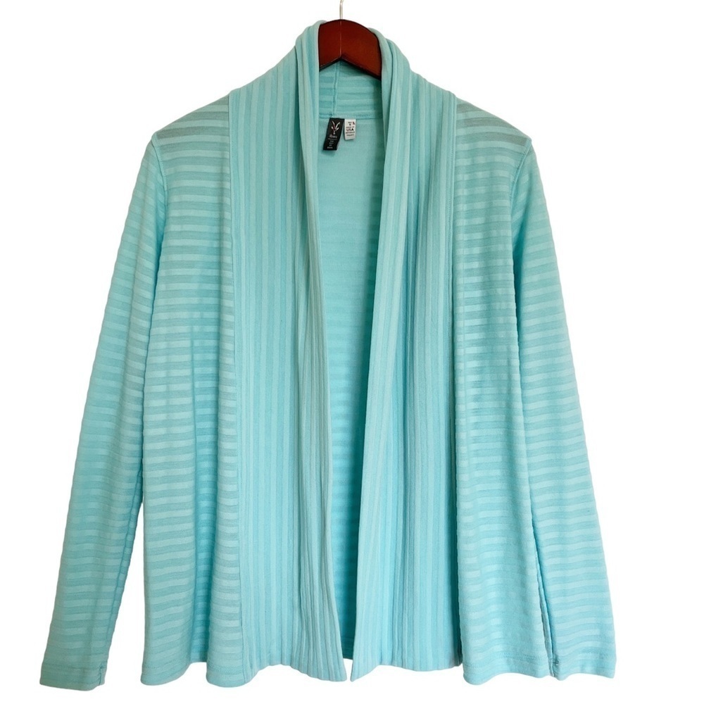 ibex Light Aqua Open-Front Women's Cardigan